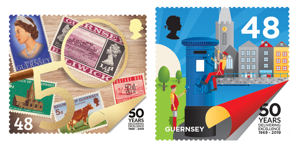 Guernsey Post celebrates 50 Years of Postal Independence with two commemorative stamp sets